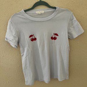 White T-Shirt with Cherries